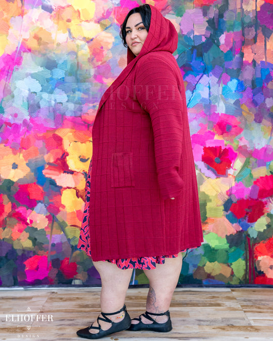 Galactic Renegade Unisex Duster Cardigan - Imperial Crimson
