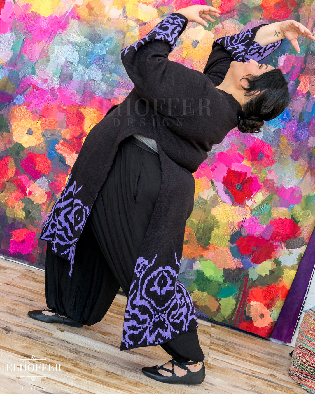 Demon Idol Unisex Sochangui Robe - Black & Purple