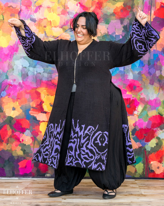 Demon Idol Unisex Sochangui Robe - Black & Purple