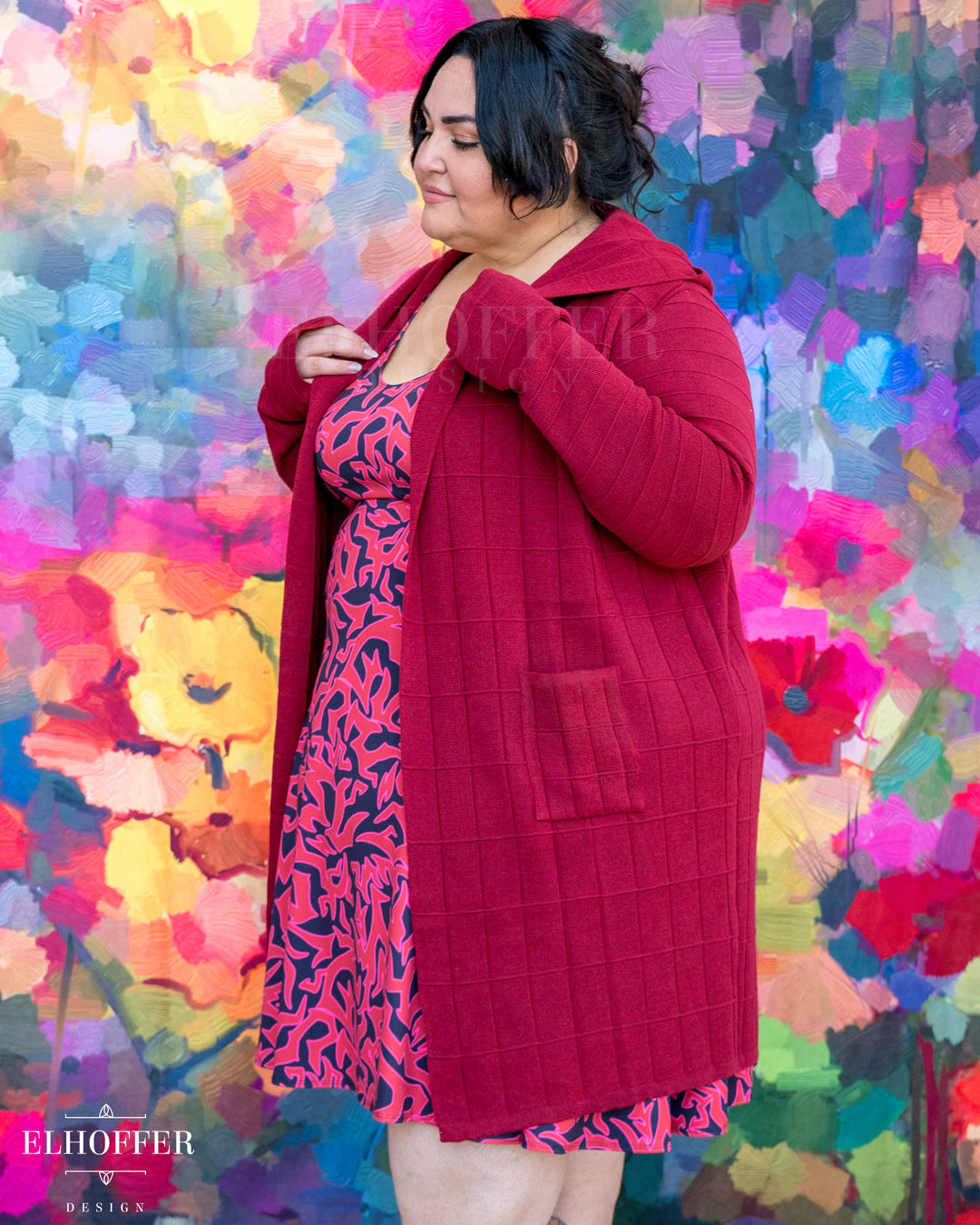Galactic Renegade Unisex Duster Cardigan - Imperial Crimson