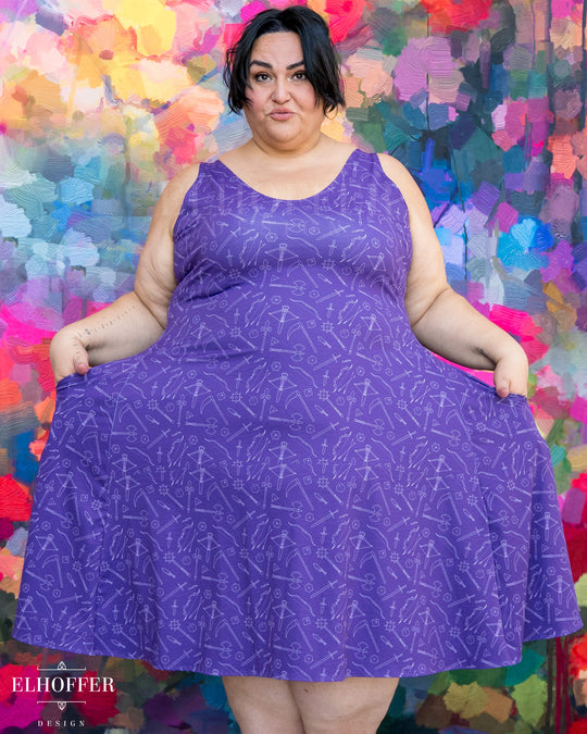 Essential Aquarius Knee Length Dress - Purple Roll for Damage
