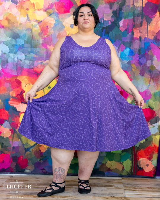 Essential Aquarius Knee Length Dress - Purple Roll for Damage