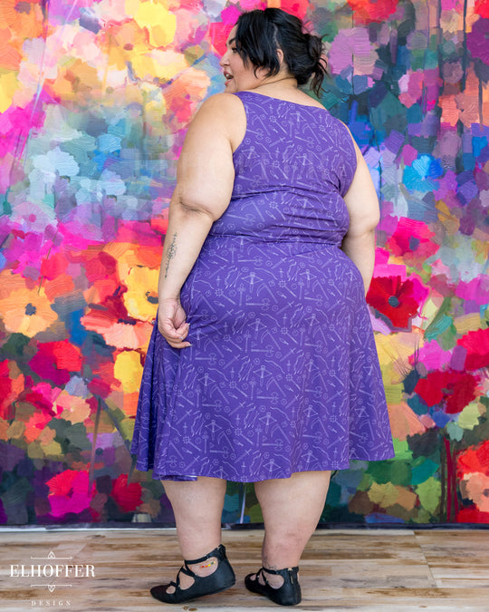 Essential Aquarius Knee Length Dress - Purple Roll for Damage