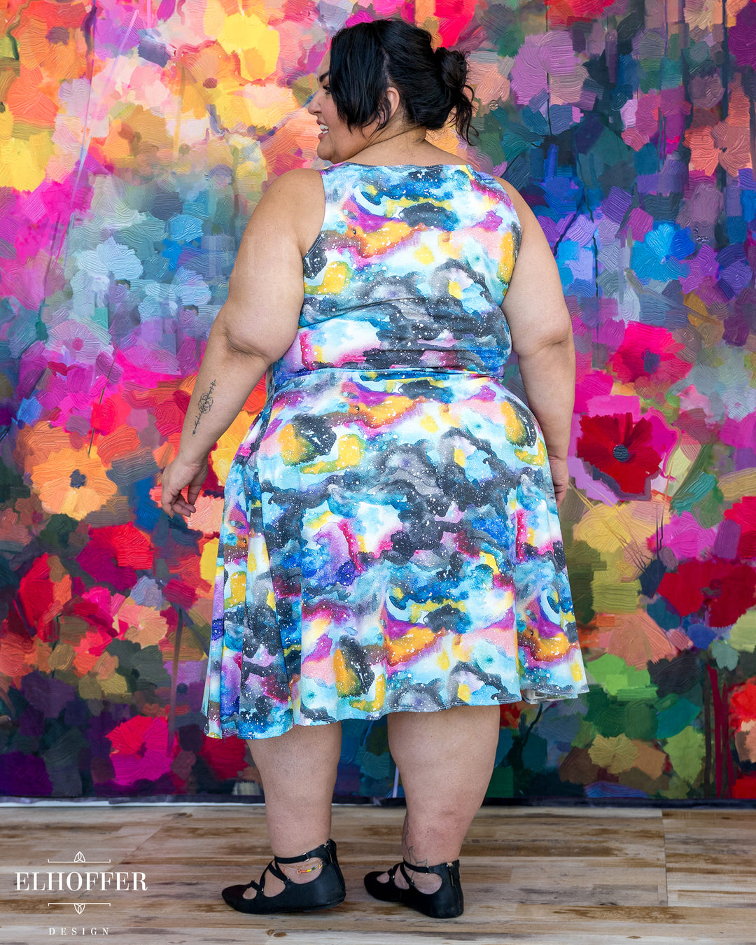 Essential Aquarius Knee Length Dress - Rainbow Nebula