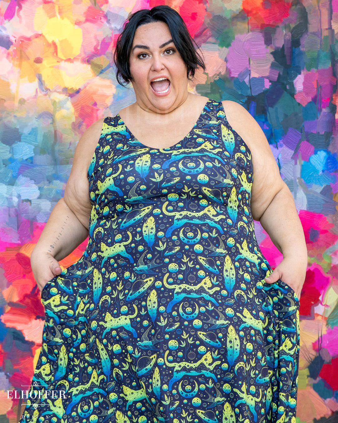 Essential Aquarius Knee Length Dress - Catty Bog Witch