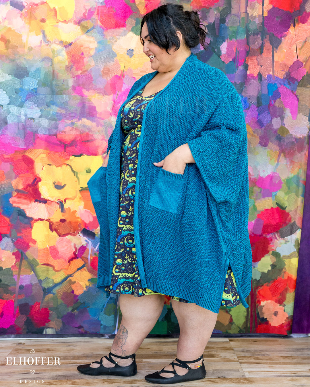 Fae of Night & Stars Knit Robe - Khaleesi Teal
