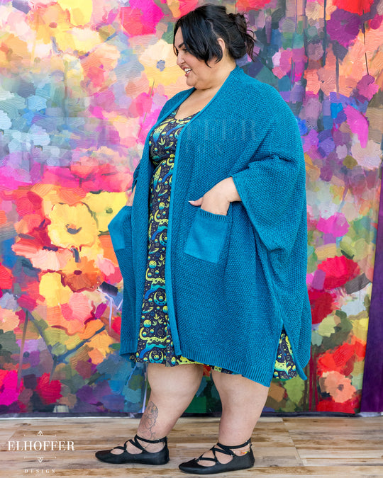 Fae of Night & Stars Knit Robe - Khaleesi Teal