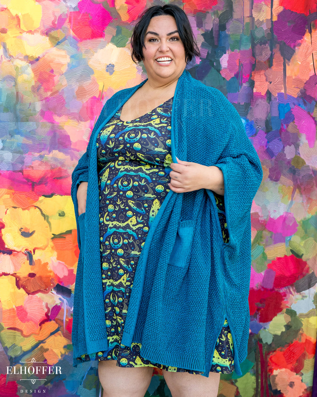 Fae of Night & Stars Knit Robe - Khaleesi Teal