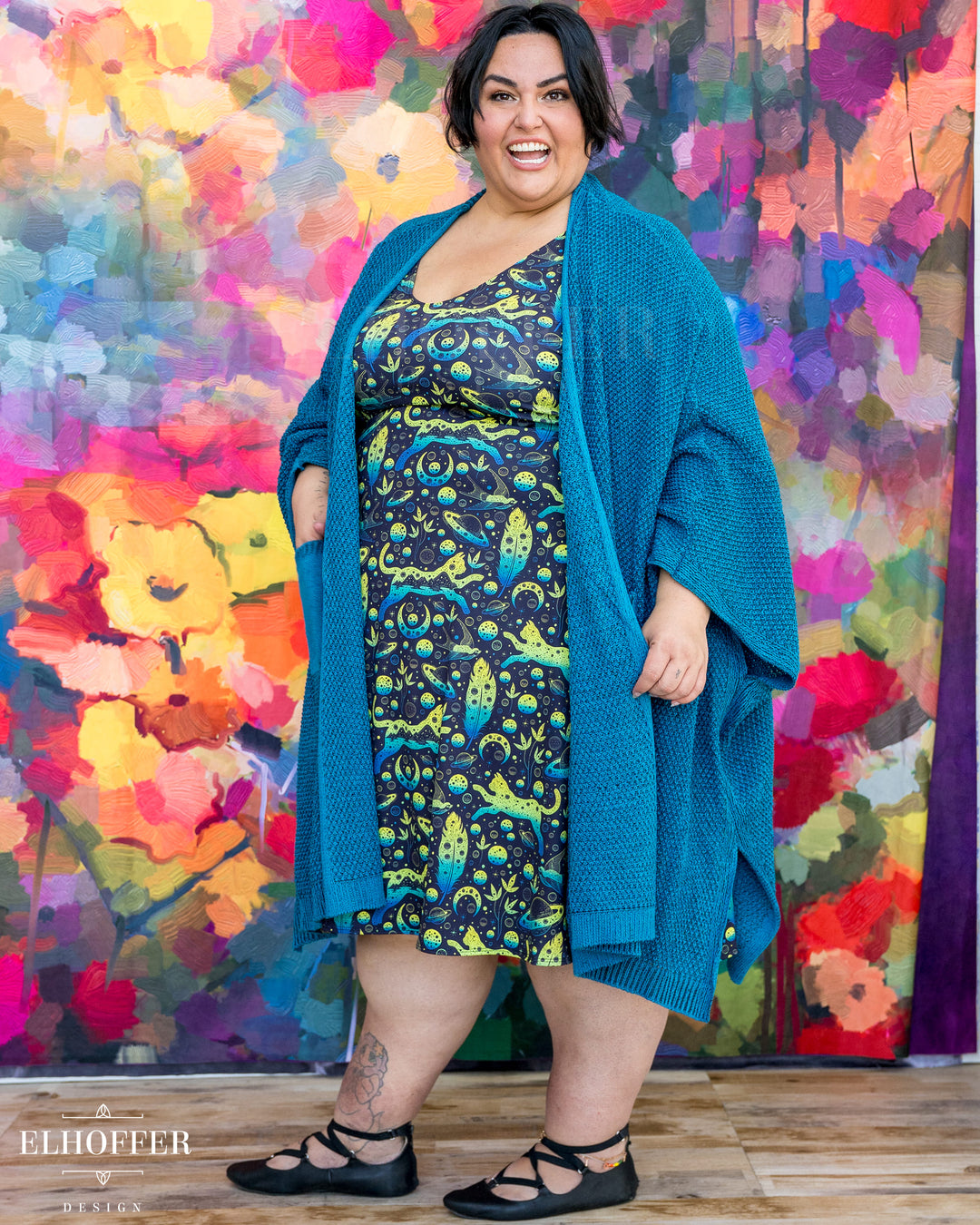 Fae of Night & Stars Knit Robe - Khaleesi Teal
