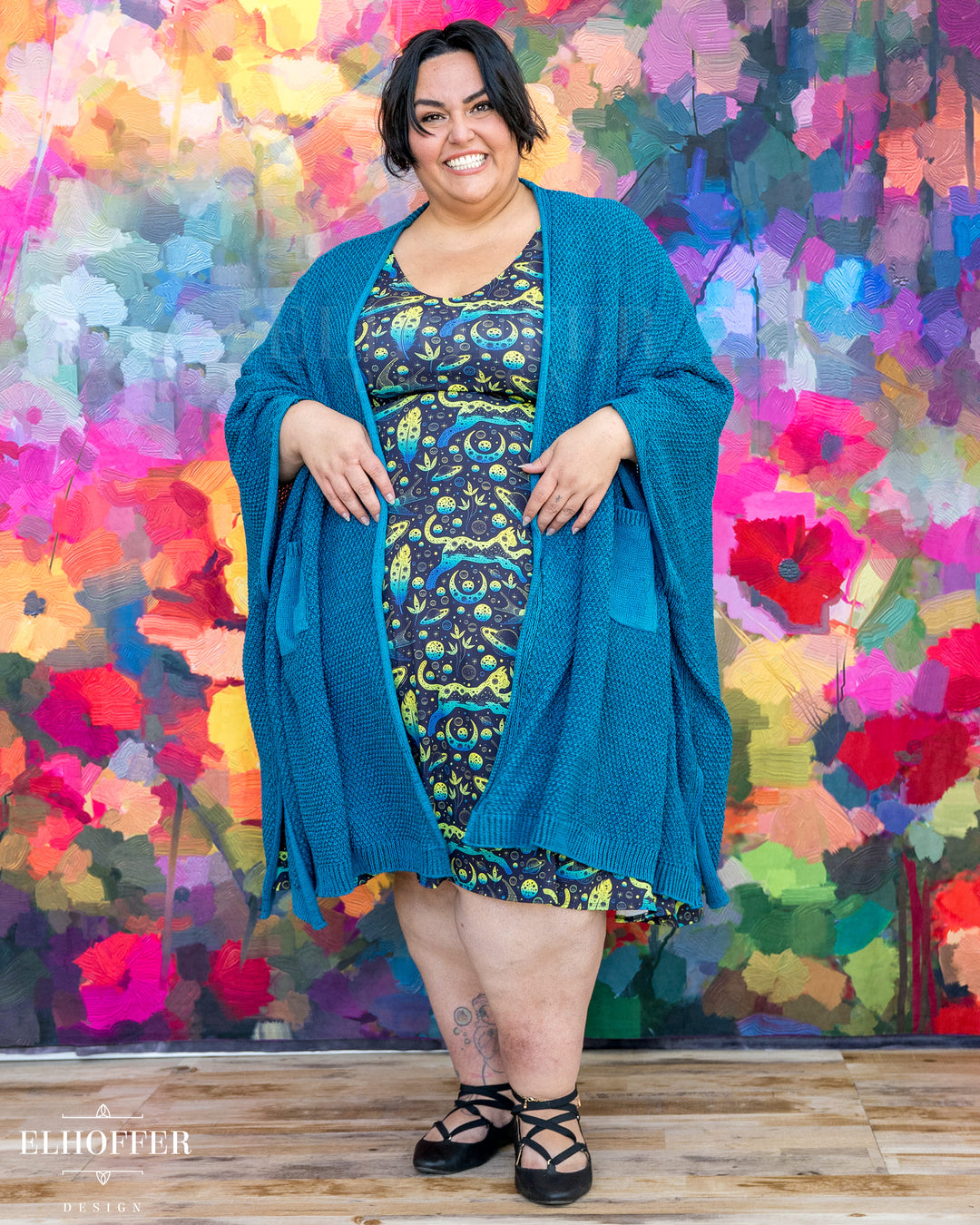 Fae of Night & Stars Knit Robe - Khaleesi Teal