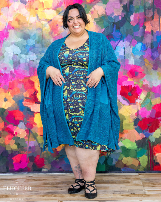 Fae of Night & Stars Knit Robe - Khaleesi Teal