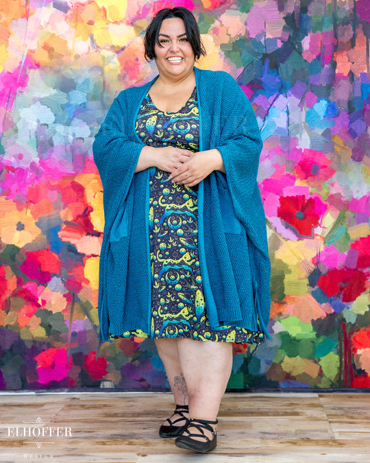 Fae of Night & Stars Knit Robe - Khaleesi Teal