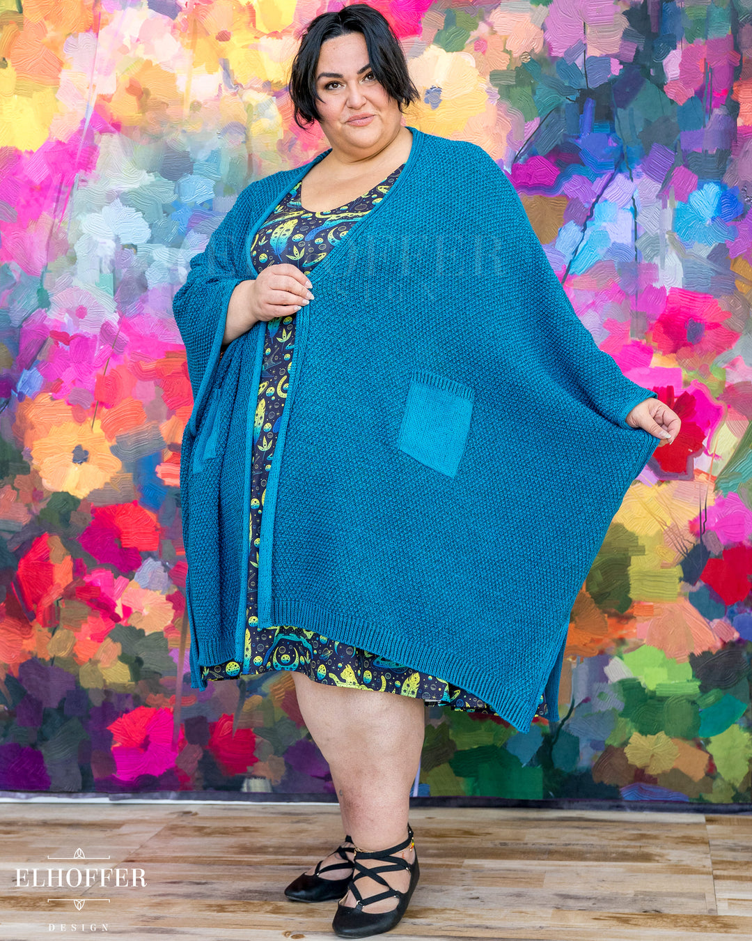 Fae of Night & Stars Knit Robe - Khaleesi Teal