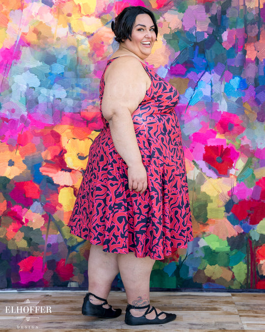 Essential Aquarius Knee Length Dress - Red Demon Scars