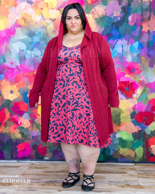 Galactic Renegade Unisex Duster Cardigan - Imperial Crimson