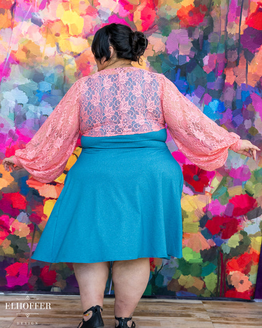 Essential Lilia Wrap Top - Pink Floral Lace