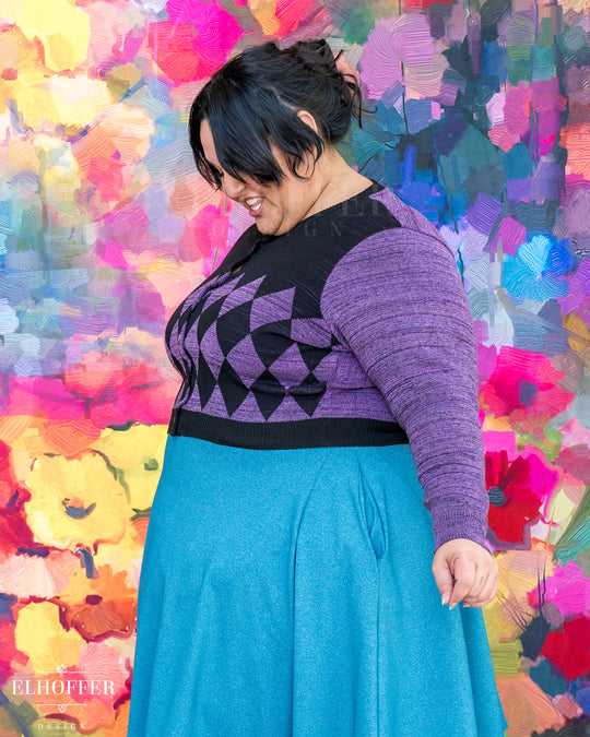 Essential Purple Diamonds Cardigan