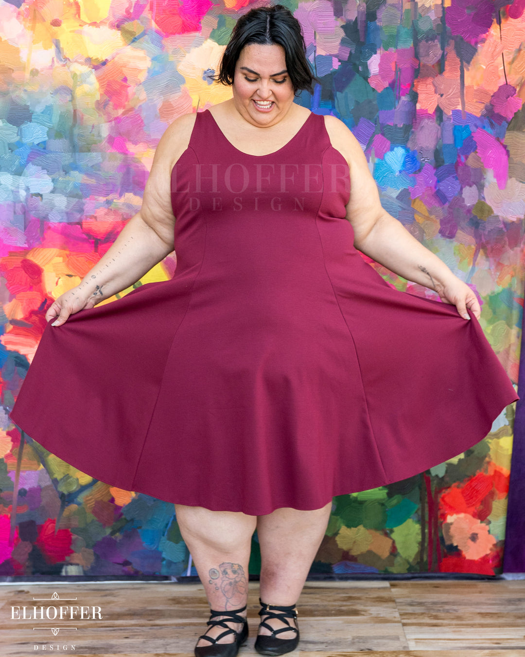 Essential Virgo Dress - Wine Ponte