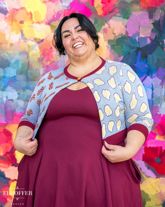 Bacon & Eggs Cropped Cardigan