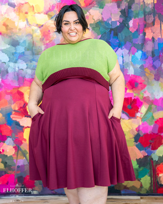 Handmade Boatneck Crop - Galactic Hunter Green