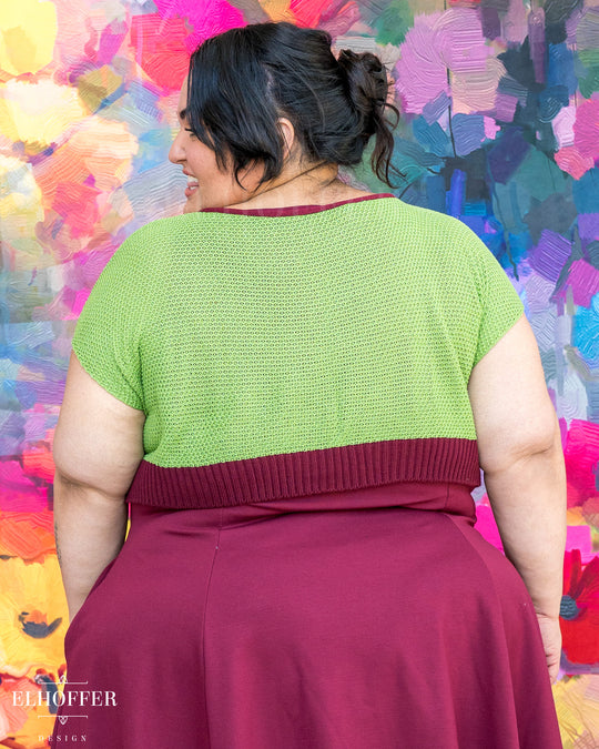Handmade Boatneck Crop - Galactic Hunter Green