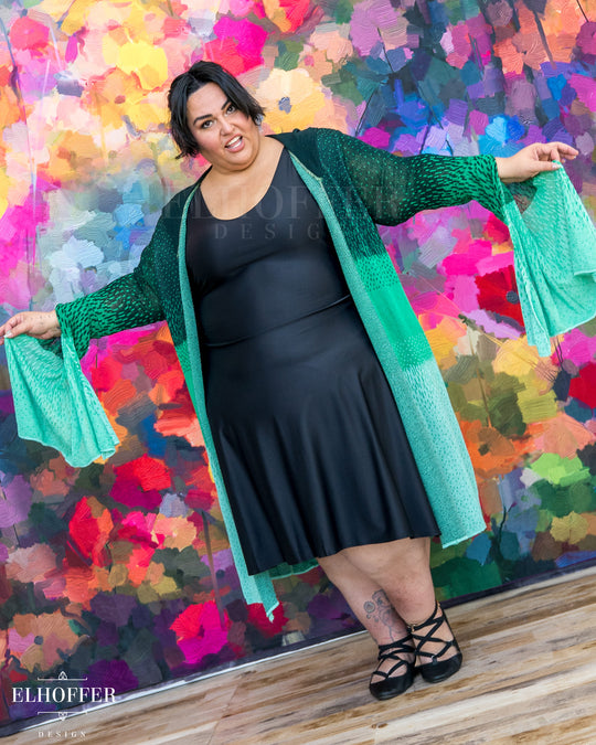 Essential Sunset Longline Cardigan - Lucky Green Ombre