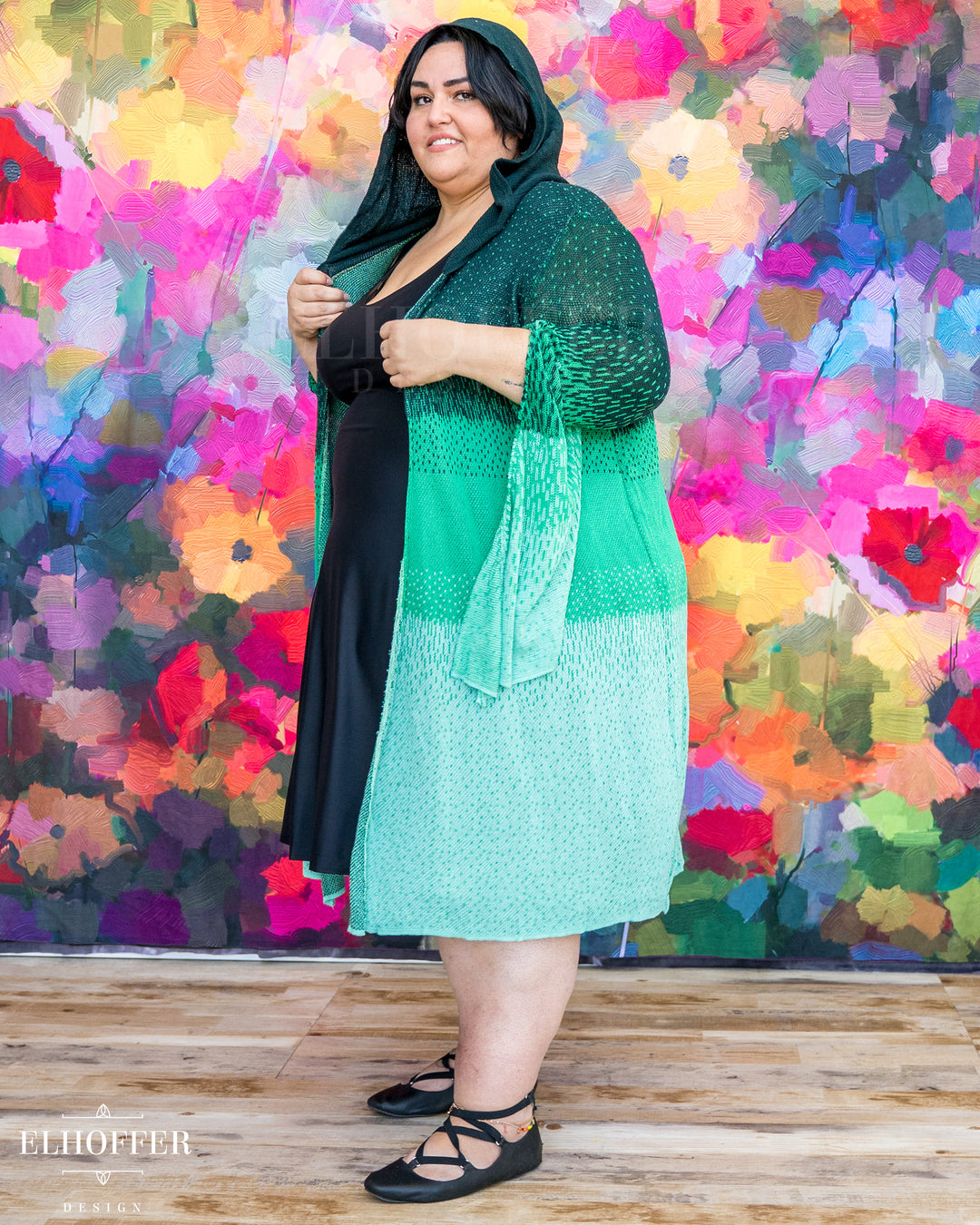 Essential Sunset Longline Cardigan - Lucky Green Ombre