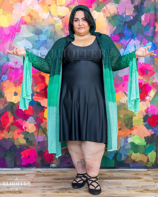 Essential Sunset Longline Cardigan - Lucky Green Ombre