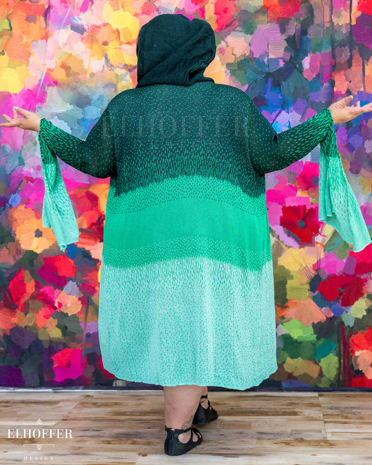 Essential Sunset Longline Cardigan - Lucky Green Ombre