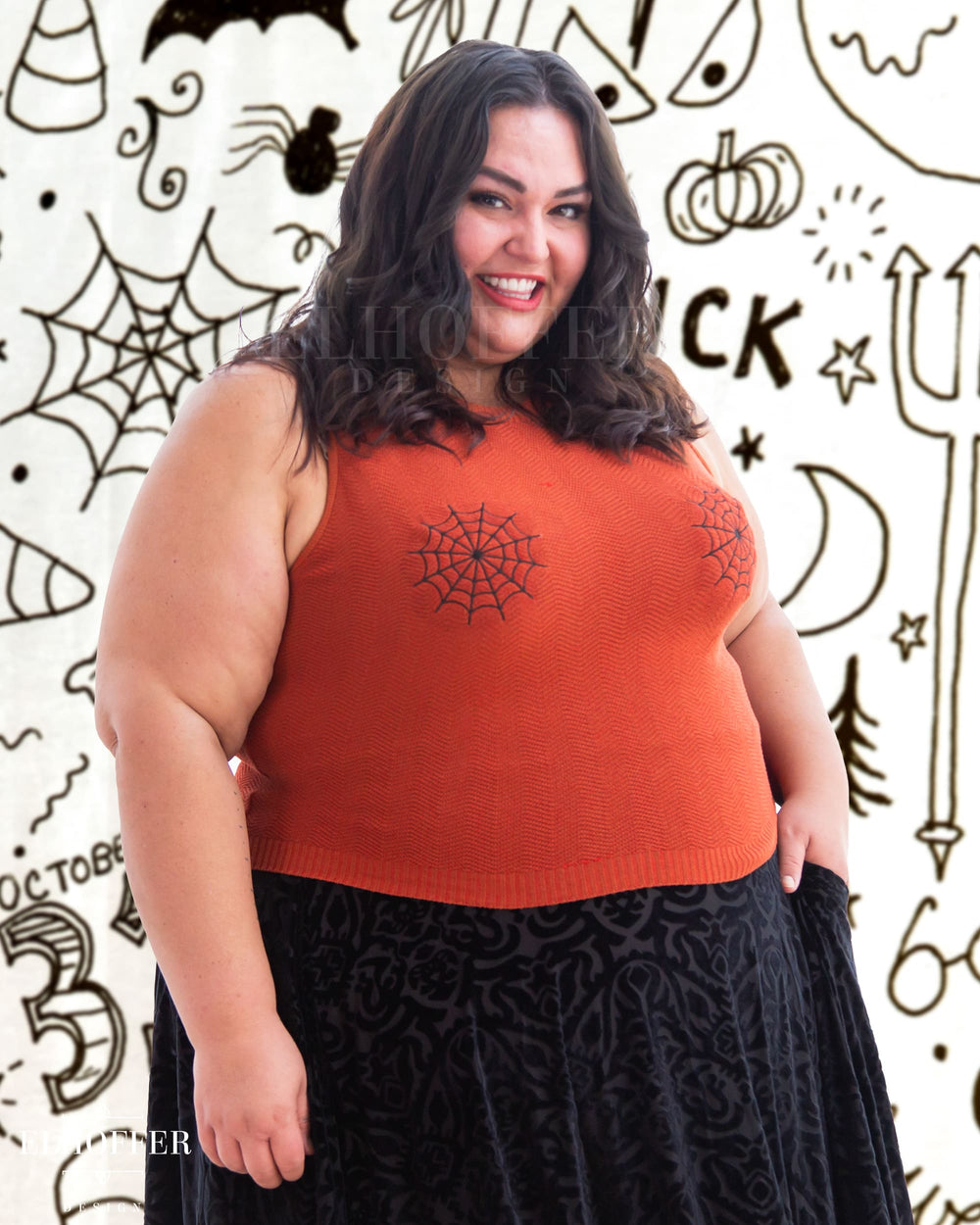 Essential Susan Crop Top - Dark Rust Spider-Bewbs