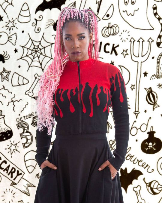 Blood Drip Zip Up Cardi