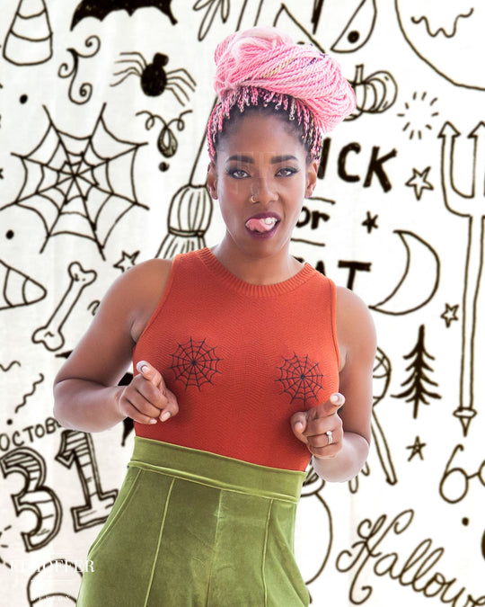 Essential Susan Crop Top - Dark Rust Spider-Bewbs