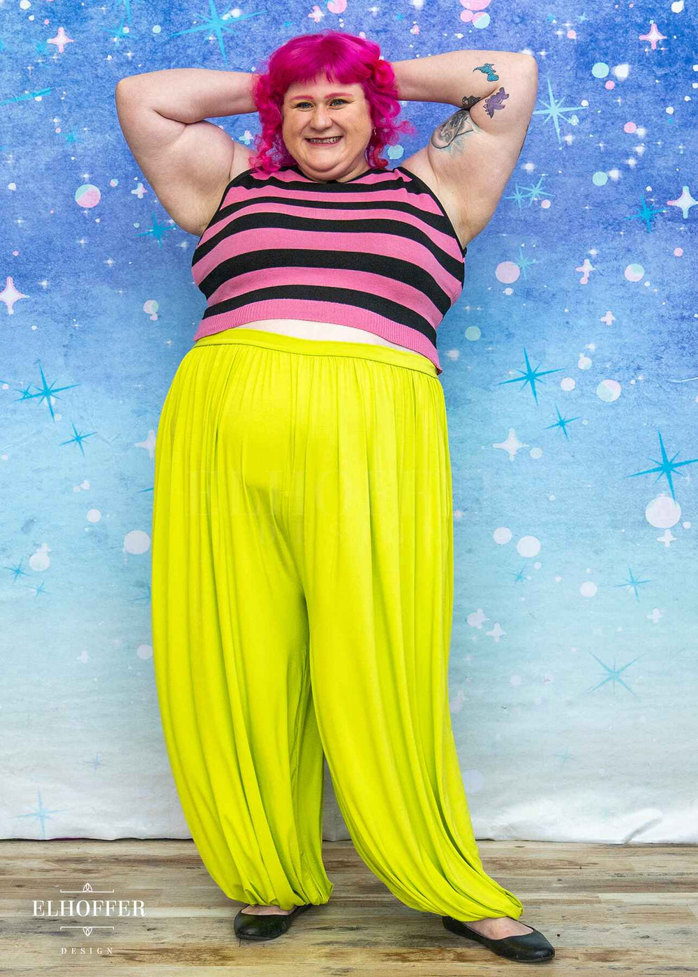 Essential Cozy Yasmin Pants - Chartreuse Spring Bottoms