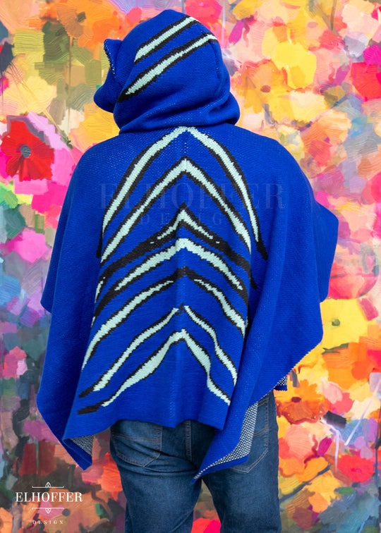 PREORDER - Blue Tiger Hooded Poncho