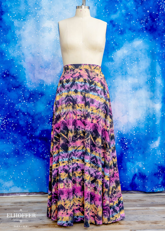 Essential Cindy Maxi Skirt - Rainbow Digital Galaxy