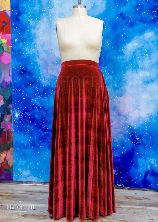 Essential Cindy Maxi Skirt - Crimson Velvet