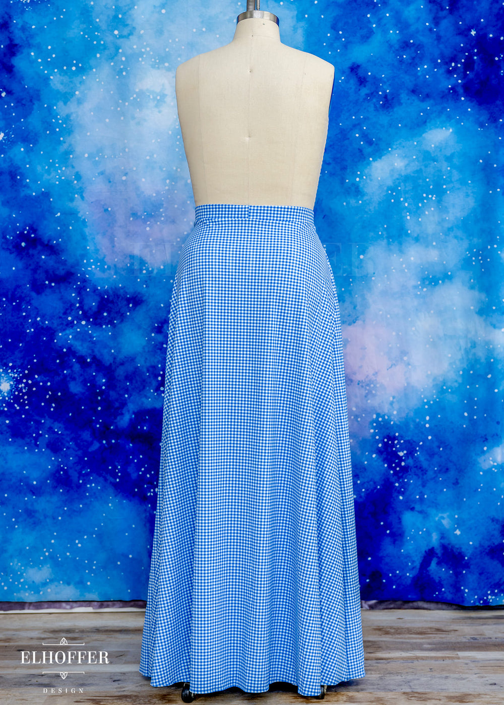 Essential Cindy Maxi Skirt - Blue & White Gingham