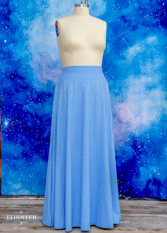 Essential Cindy Maxi Skirt - Blue & White Gingham