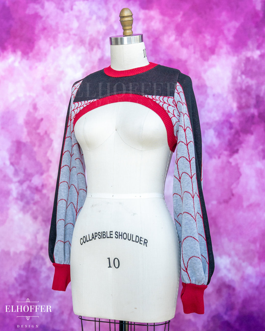 Spiderweb Capricorn Crew Crop - Silk Red