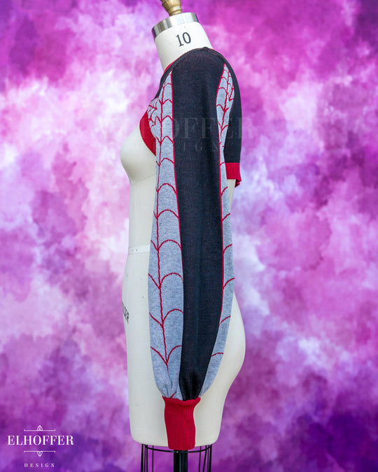 Spiderweb Capricorn Crew Crop - Silk Red