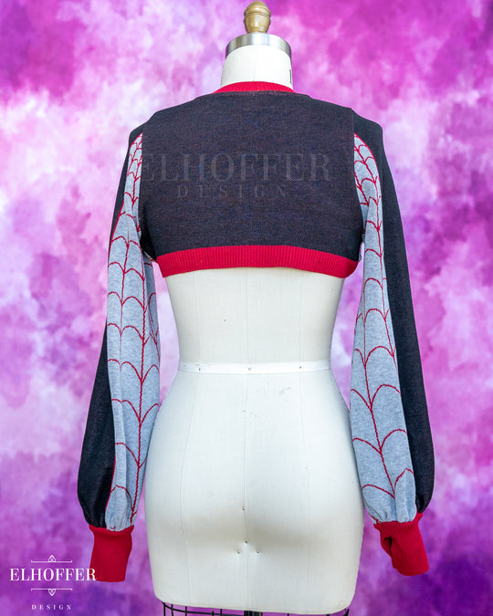 Spiderweb Capricorn Crew Crop - Silk Red