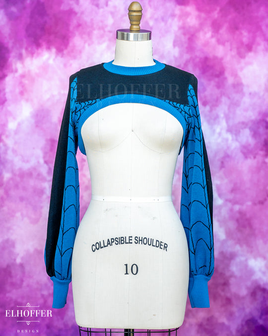 Spiderweb Capricorn Crew Crop - Fantastic Turquiose
