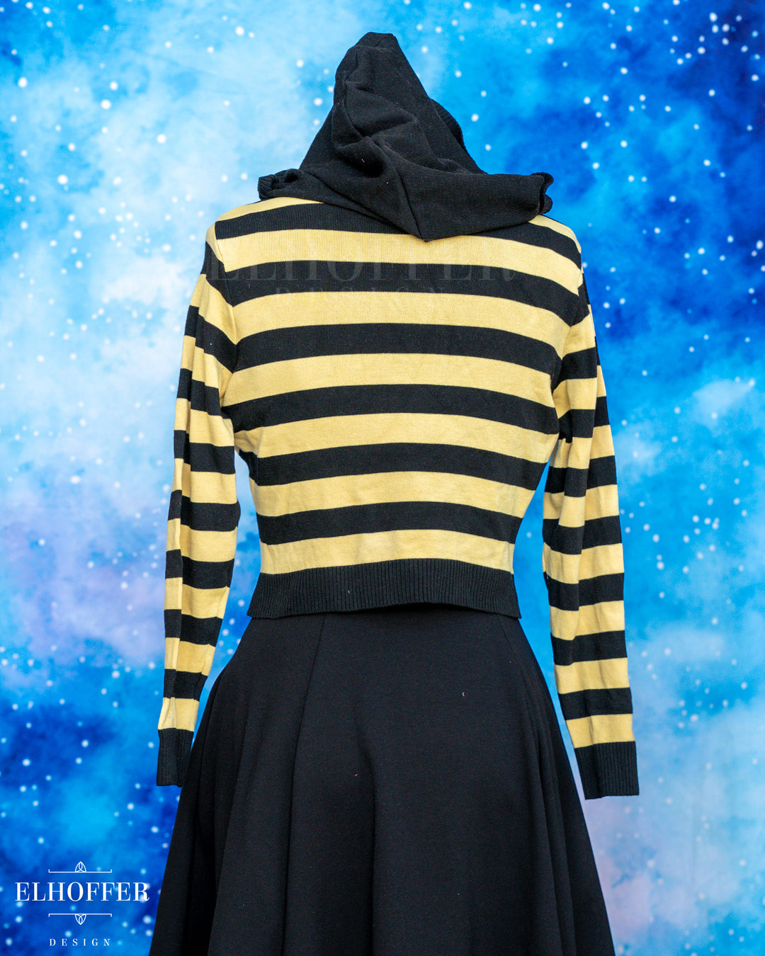 Hand Dyed - Creepy & Kooky Hooded Cardi - Pale Yellow - Size L - Final Sale