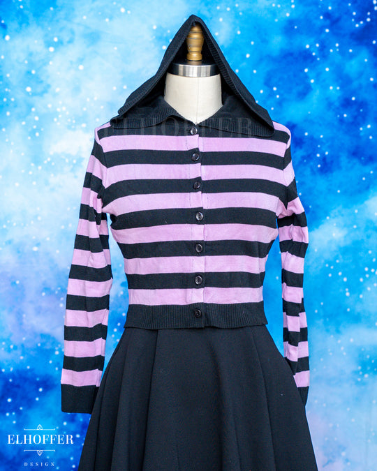 Hand Dyed - Creepy & Kooky Hooded Cardi - Pale Pink - Size L - Final Sale