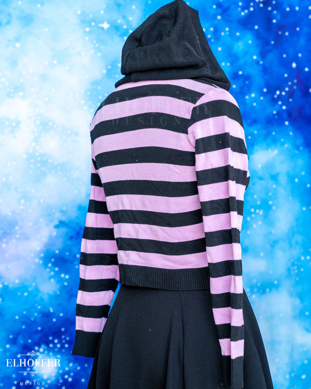 Hand Dyed - Creepy & Kooky Hooded Cardi - Pale Pink - Size L - Final Sale