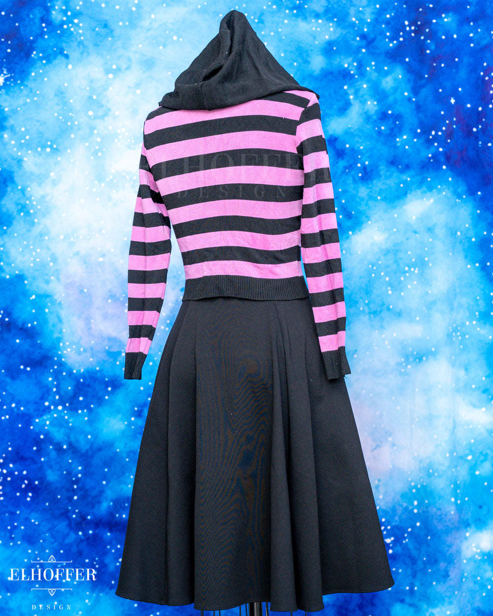 Hand Dyed - Creepy & Kooky Hooded Cardi - Pink - Size M - Final Sale