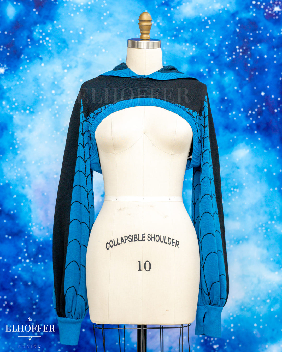 Spiderweb Capricorn Hooded Crop - Fantastic Turquoise