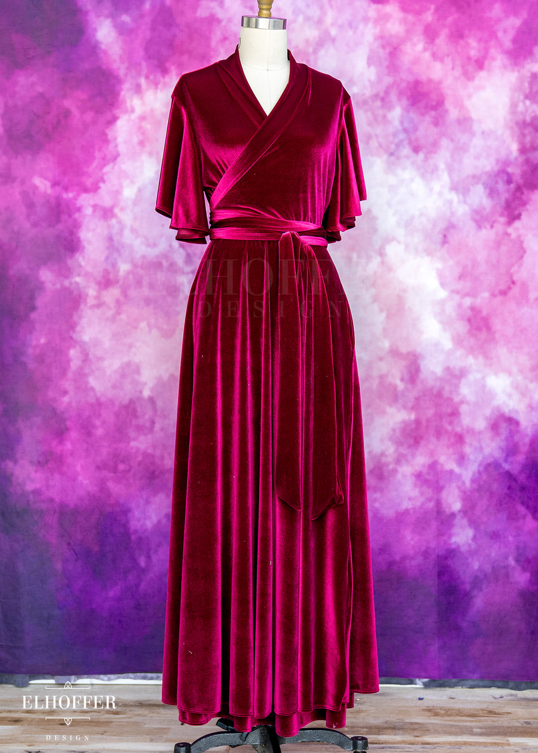 PREORDER - Essential Isabella Maxi Wrap Dress - Rhodonite Velvet