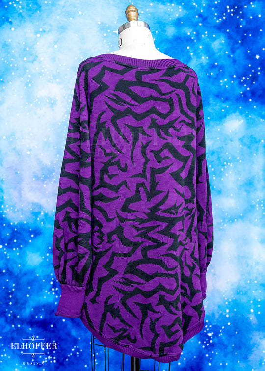 Demon Scars Oversize Sweater - Soul Stealing Purple
