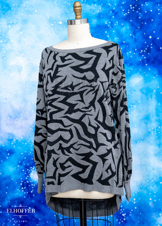 Demon Scars Oversize Sweater - Reaper Black